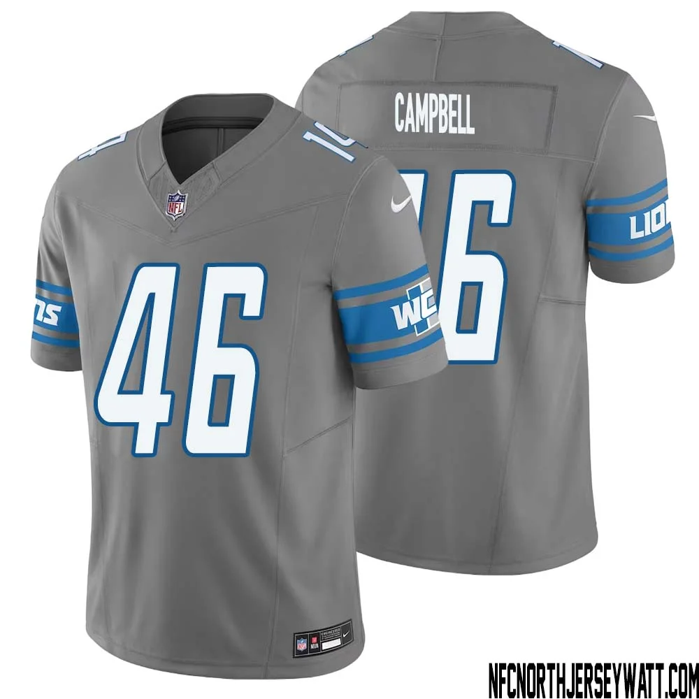 Jack Campbell No 46 Men Detroit Lions Vapor F.U.S.E. Limited Jersey Silver 1