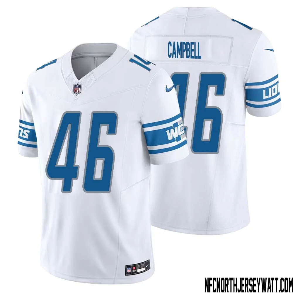 Jack Campbell No 46 Men White Detroit Lions Vapor F.U.S.E. Limited Jersey