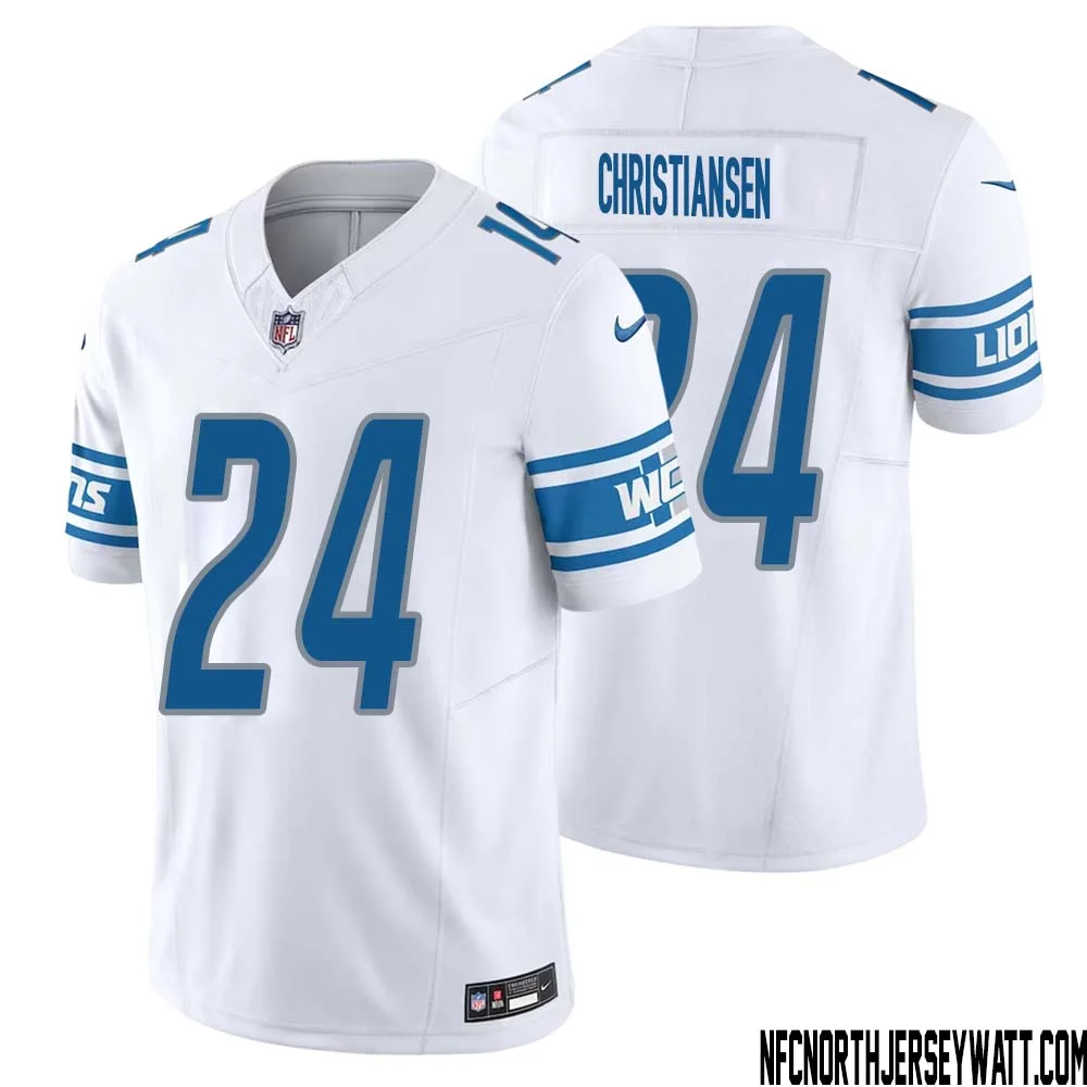 Jack Christiansen No 24 Men White Detroit Lions Vapor F.U.S.E. Limited Jersey 1