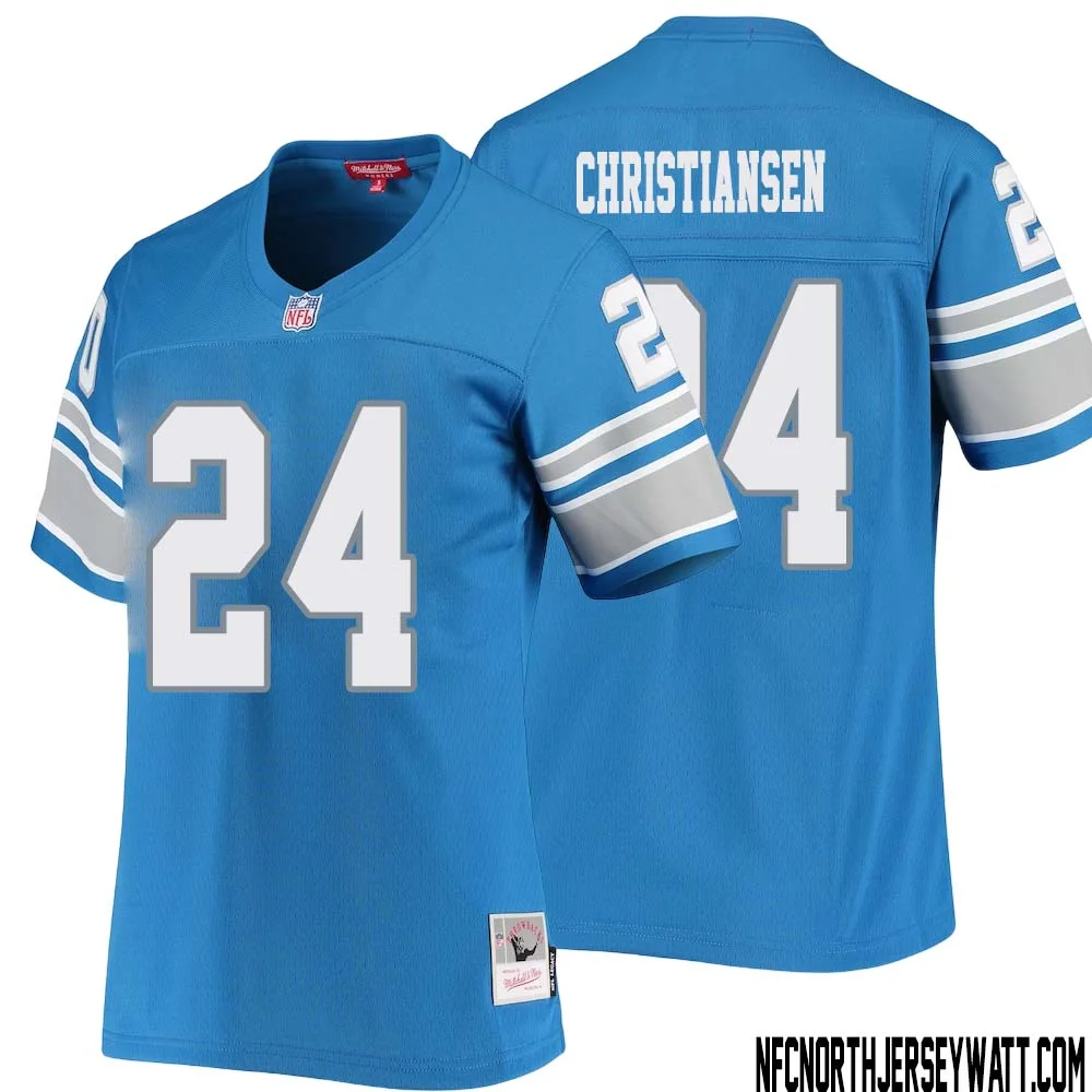 Jack Christiansen No 24 Women Mitchell Ness Blue Detroit Lions 1996 Legacy Replica Jersey 1
