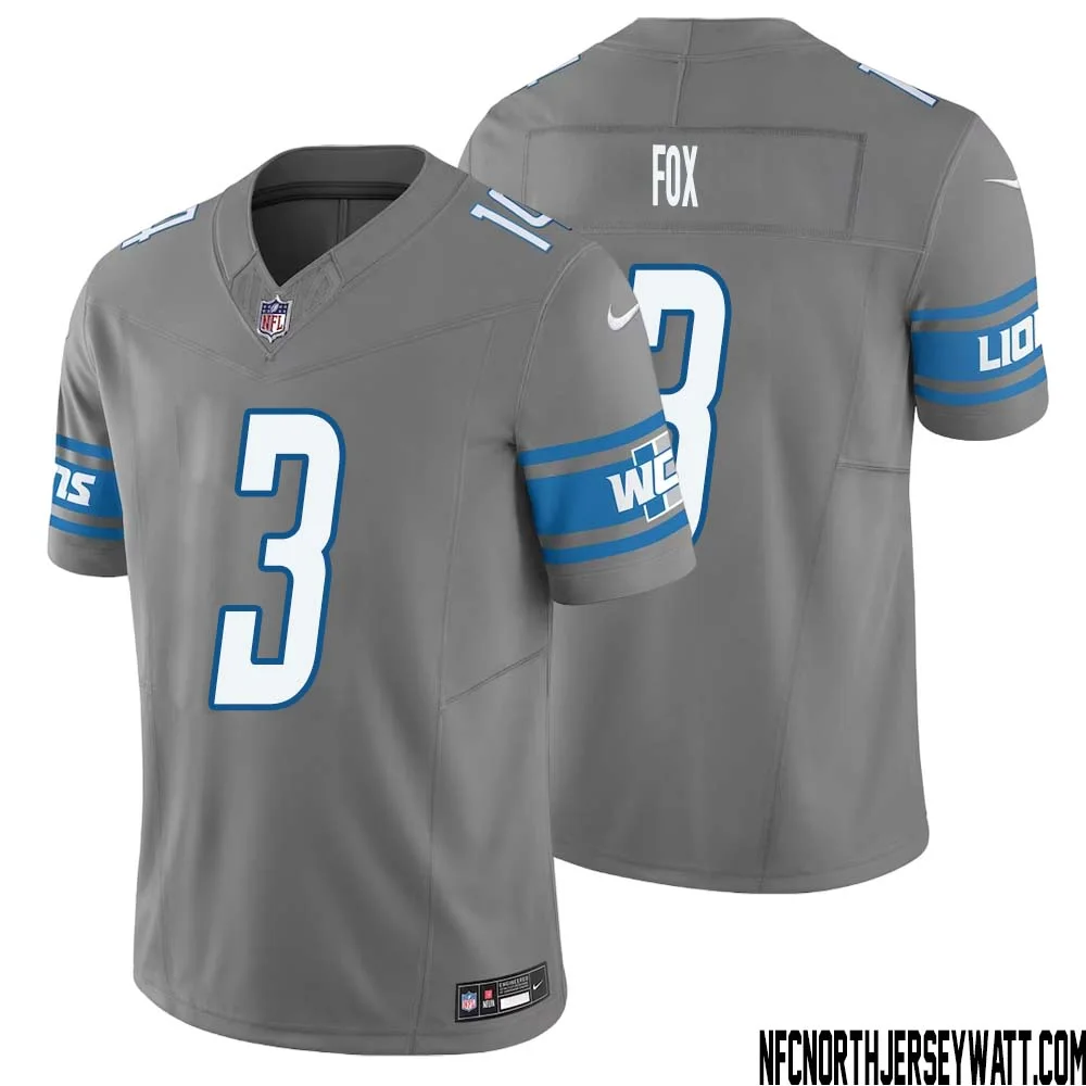 Jack Fox No 3 Men Detroit Lions Vapor F.U.S.E. Limited Jersey Silver