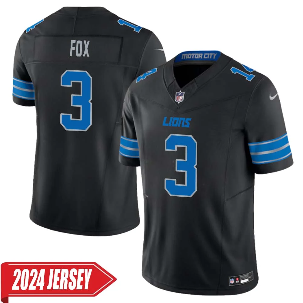Jack Fox No 3 Men s Detroit Lions 2nd Alternate Vapor F.U.S.E. Limited 2024 Jersey Black