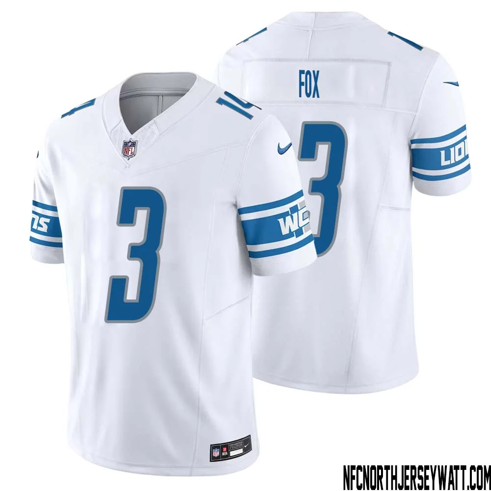 Jack Fox No 3 Men White Detroit Lions Vapor F.U.S.E. Limited Jersey