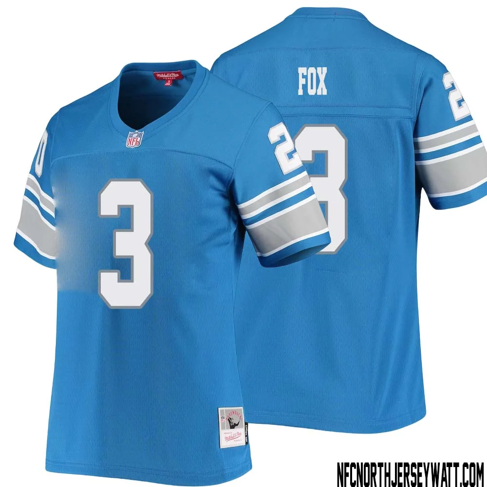 Jack Fox No 3 Women Mitchell Ness Blue Detroit Lions 1996 Legacy Replica Jersey 1