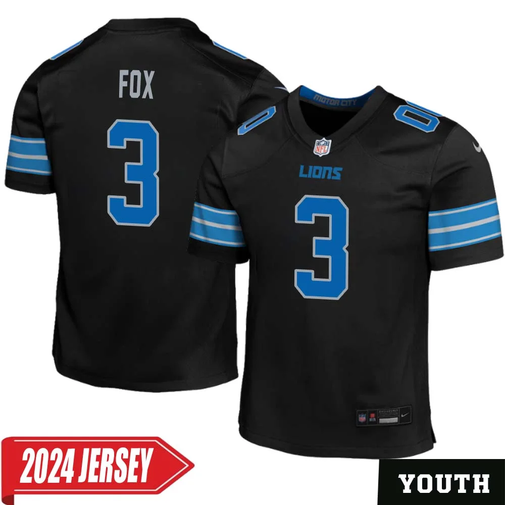 Jack Fox No 3 Youth s Detroit Lions 2nd Alternate Vapor F.U.S.E. Limited 2024 Jersey Black