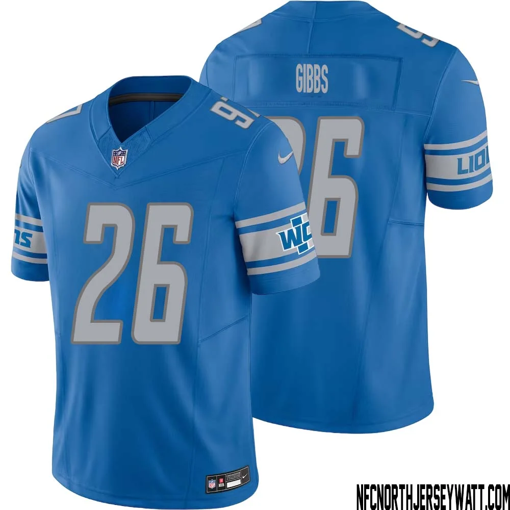 Jahmyr Gibbs No 26 Men Blue Detroit Lions Vapor F.U.S.E. Limited Jersey 1