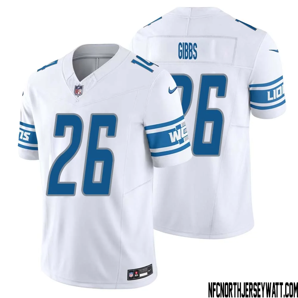 Jahmyr Gibbs No 26 Men White Detroit Lions Vapor F.U.S.E. Limited Jersey 1
