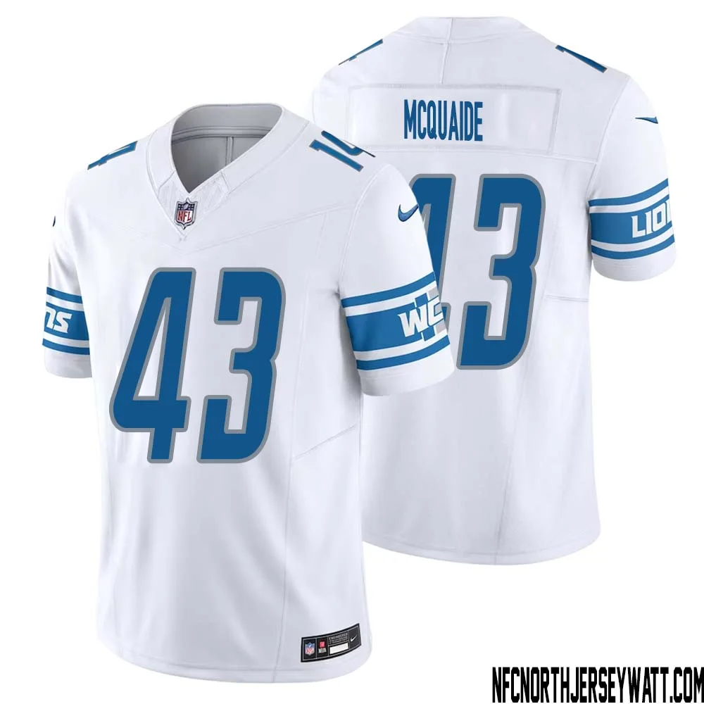 Jake McQuaide No 43 Men White Detroit Lions Vapor F.U.S.E. Limited Jersey