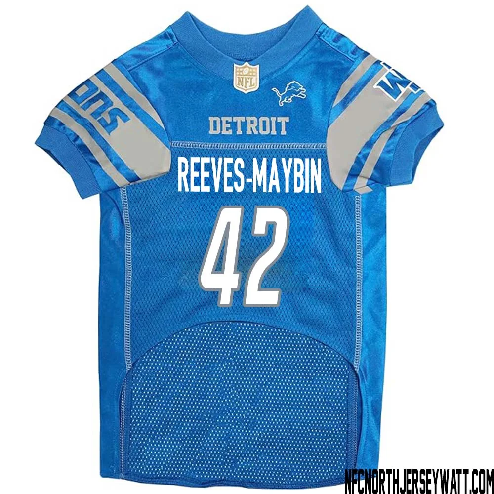 Jalen Reeves Maybin No 42 Blue Detroit Lions Dog Jersey 1