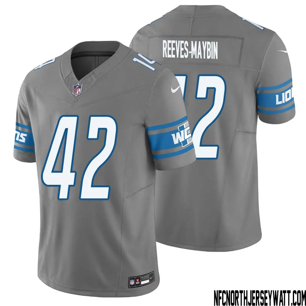 Jalen Reeves Maybin No 42 Men Detroit Lions Vapor F.U.S.E. Limited Jersey Silver