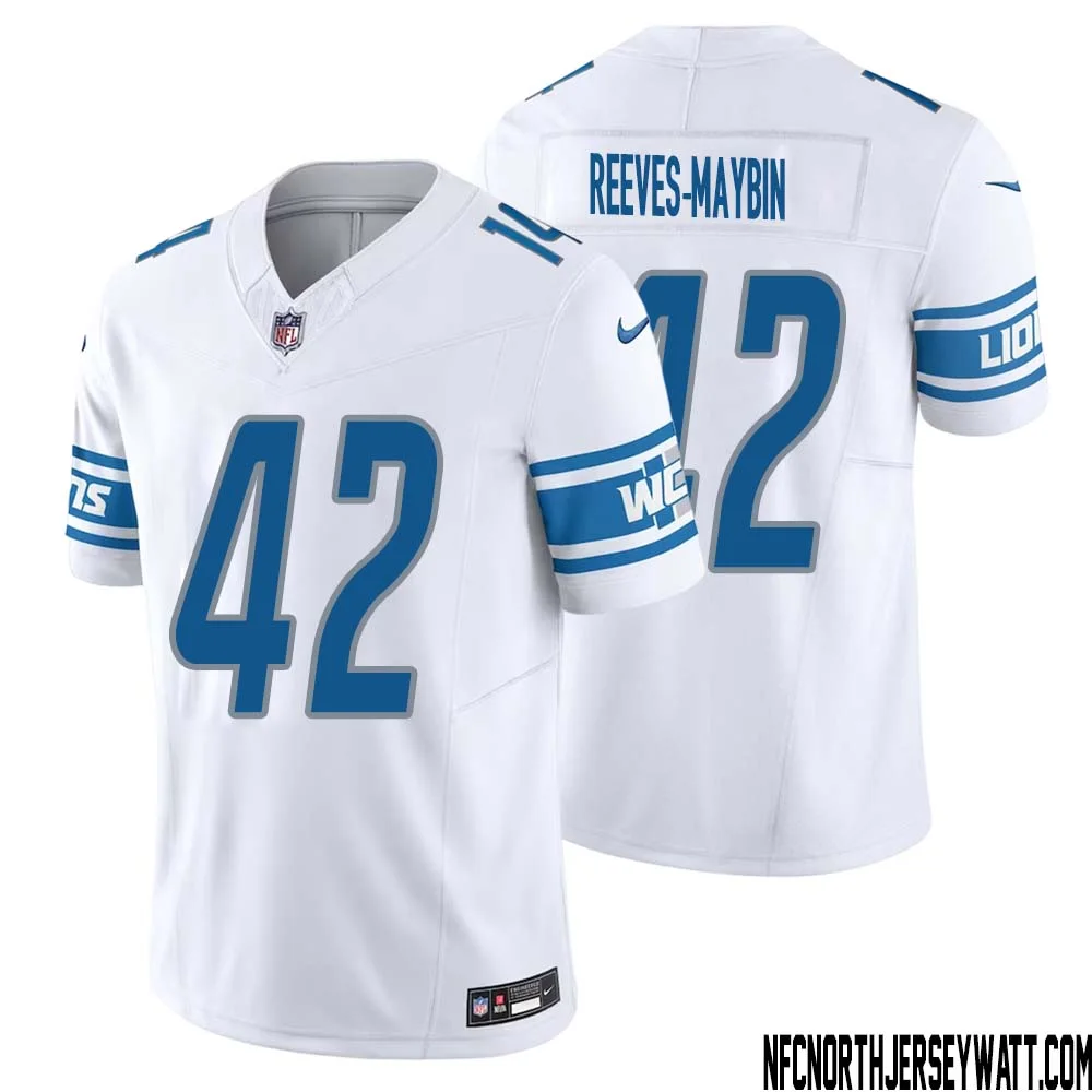 Jalen Reeves Maybin No 42 Men White Detroit Lions Vapor F.U.S.E. Limited Jersey