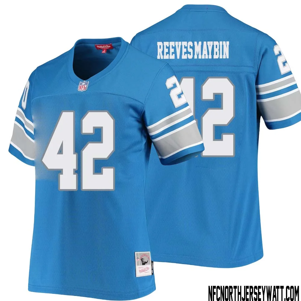 Jalen Reeves Maybin No 42 Women Mitchell Ness Blue Detroit Lions 1996 Legacy Replica Jersey