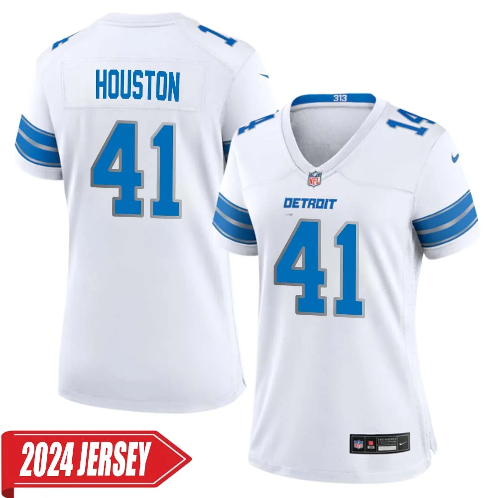 James Houston No 41 Woman s Detroit Lions Away Game 2024 Jersey White
