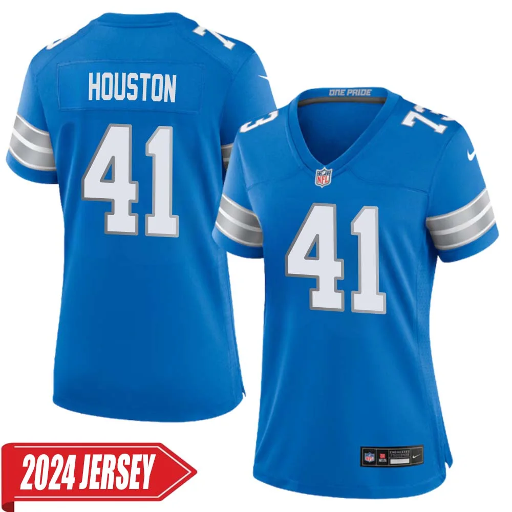 James Houston No 41 Woman s Detroit Lions Home Game 2024 Jersey Blue