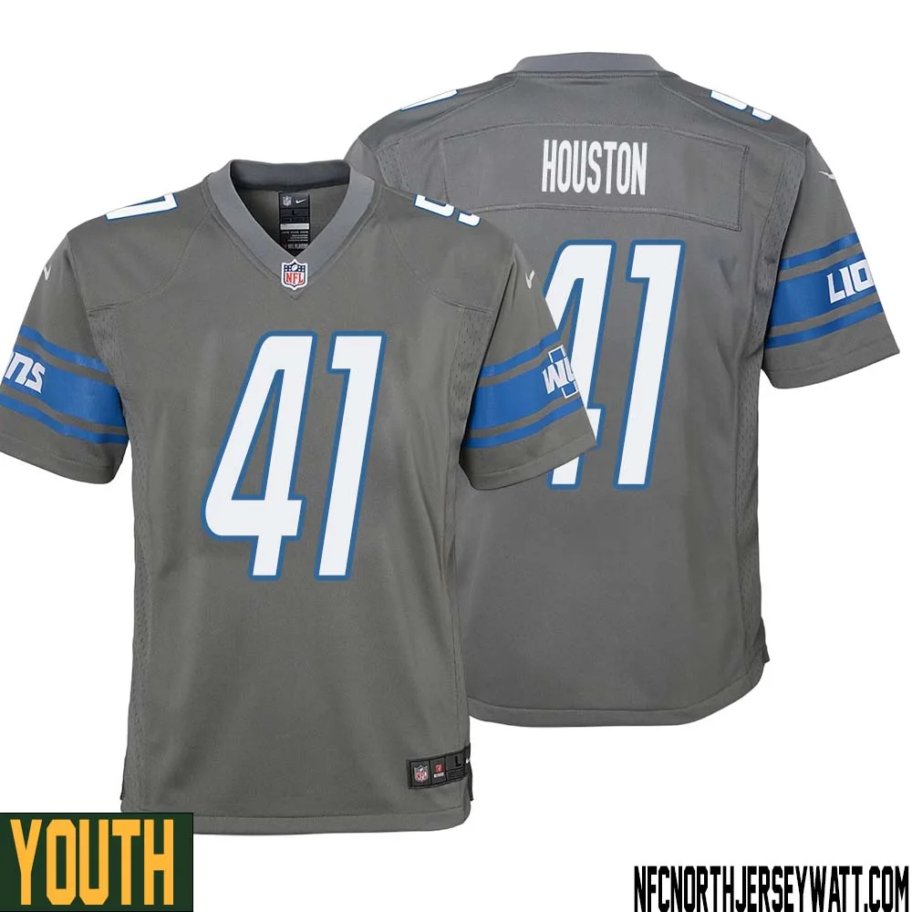 James Houston No 41 Youth Gray Detroit Lions Player Alternate Game Jersey