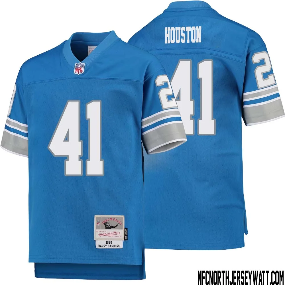 James Houston No 41 Youth Mitchell Ness Blue Detroit Lions 1996 Legacy Retired Player Jersey
