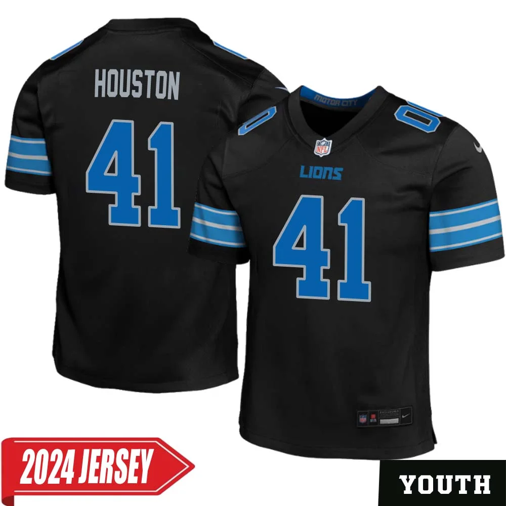 James Houston No 41 Youth s Detroit Lions 2nd Alternate Vapor F.U.S.E. Limited 2024 Jersey Black
