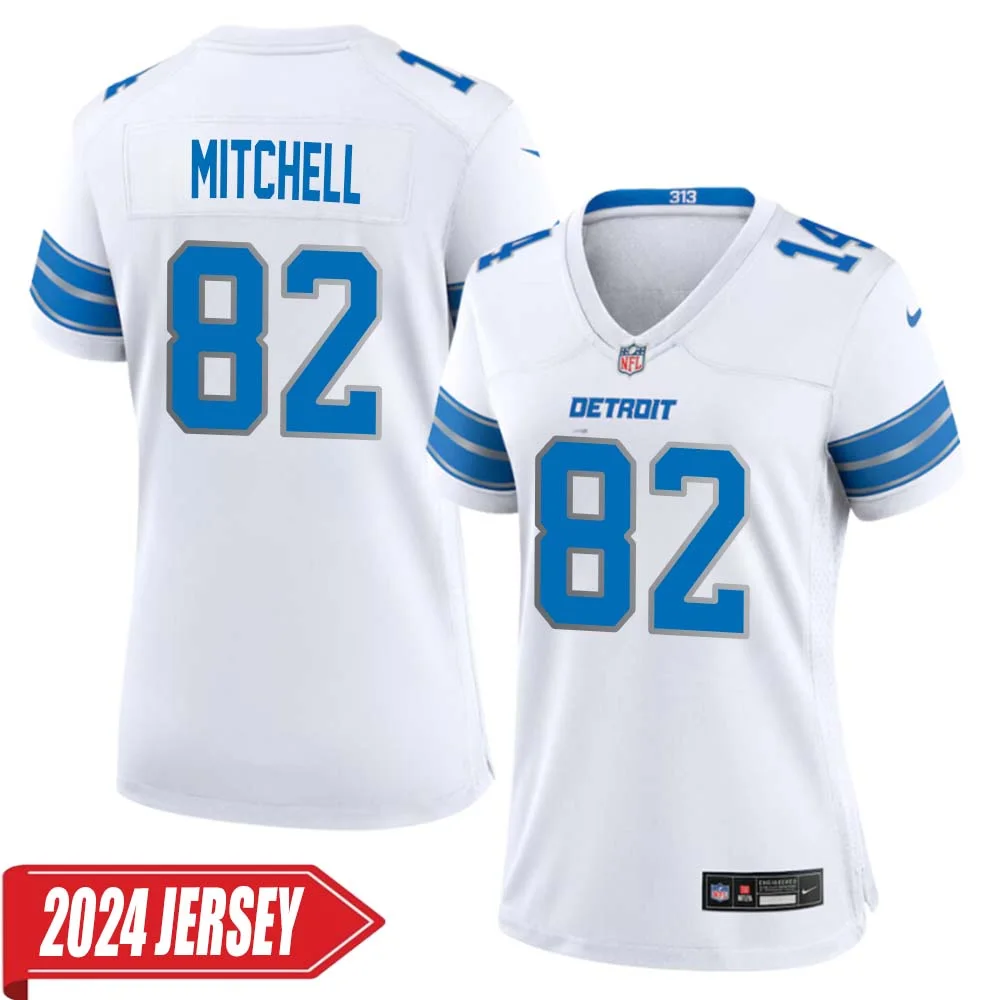 James Mitchell No 82 Woman s Detroit Lions Away Game 2024 Jersey White