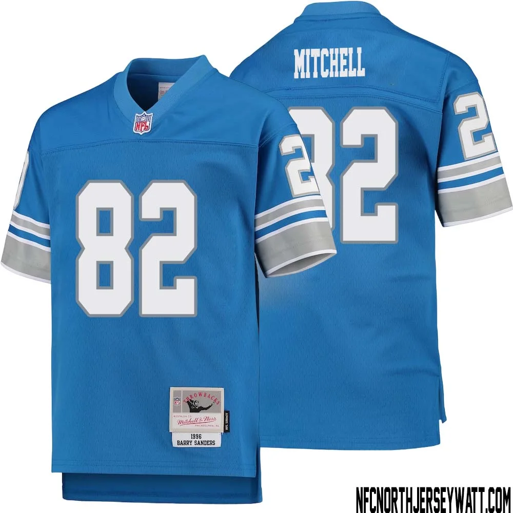James Mitchell No 82 Youth Mitchell Ness Blue Detroit Lions 1996 Legacy Retired Player Jersey