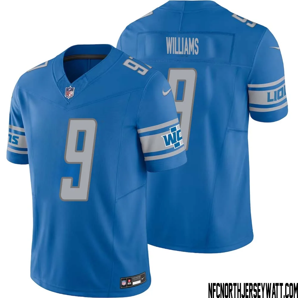 Jameson Williams No 9 Men Blue Detroit Lions Vapor F.U.S.E. Limited Jersey 1