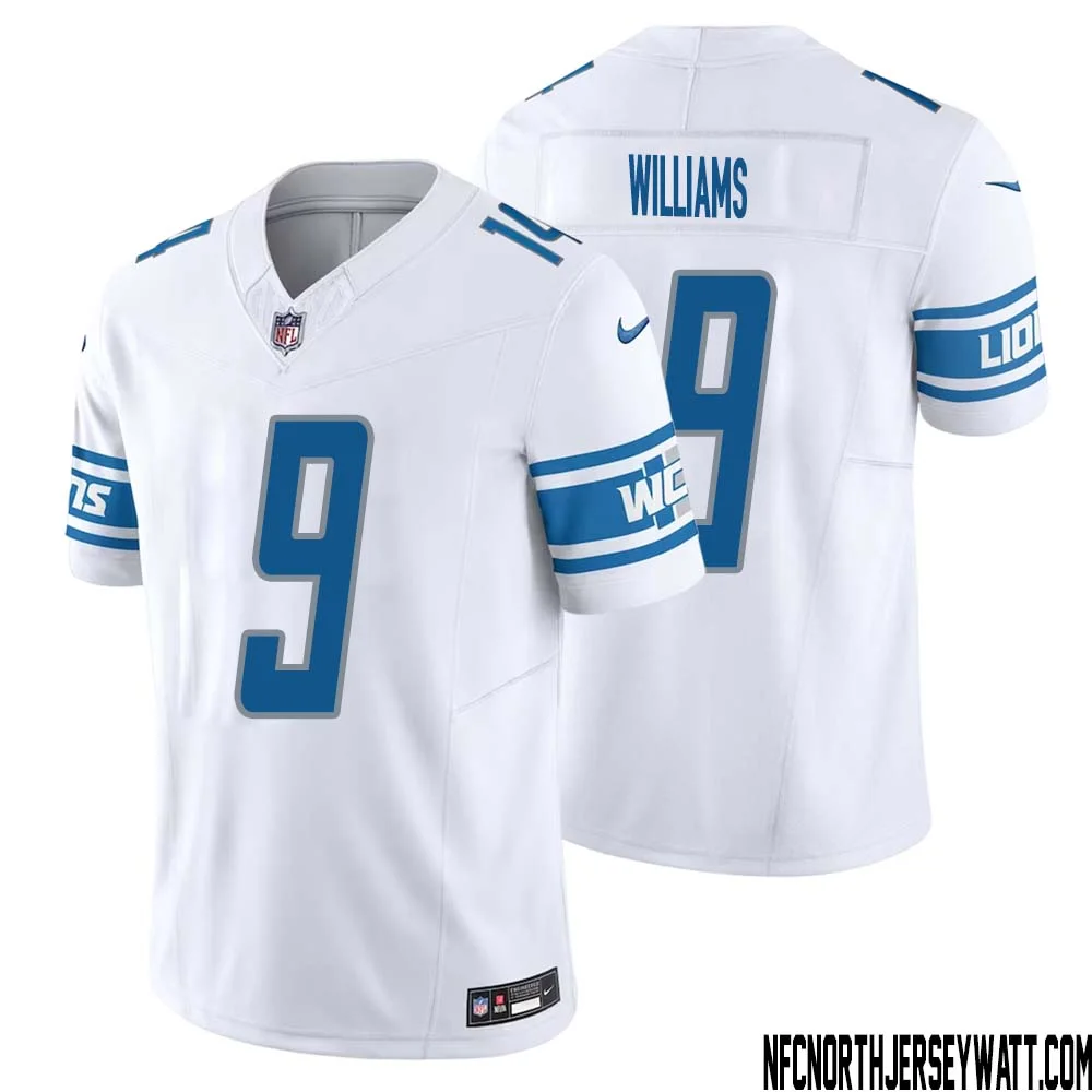 Jameson Williams No 9 Men White Detroit Lions Vapor F.U.S.E. Limited Jersey