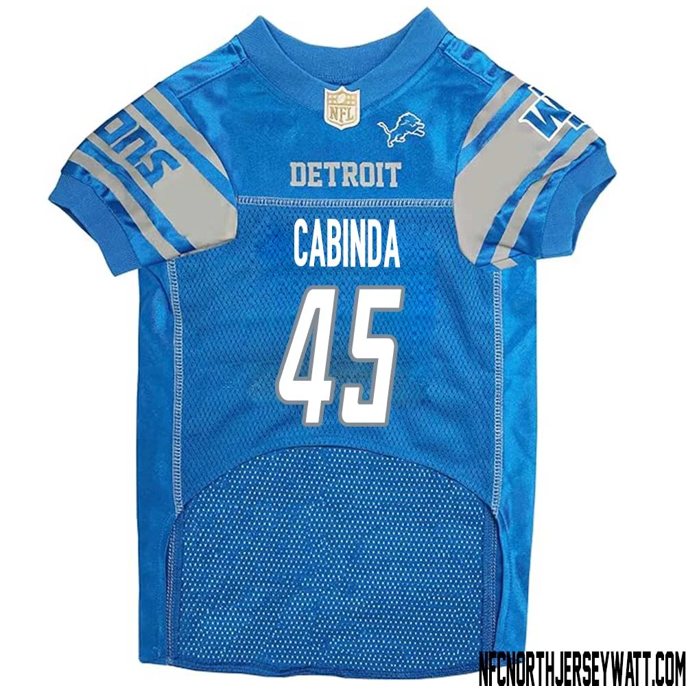 Jason Cabinda No 45 Blue Detroit Lions Dog Jersey