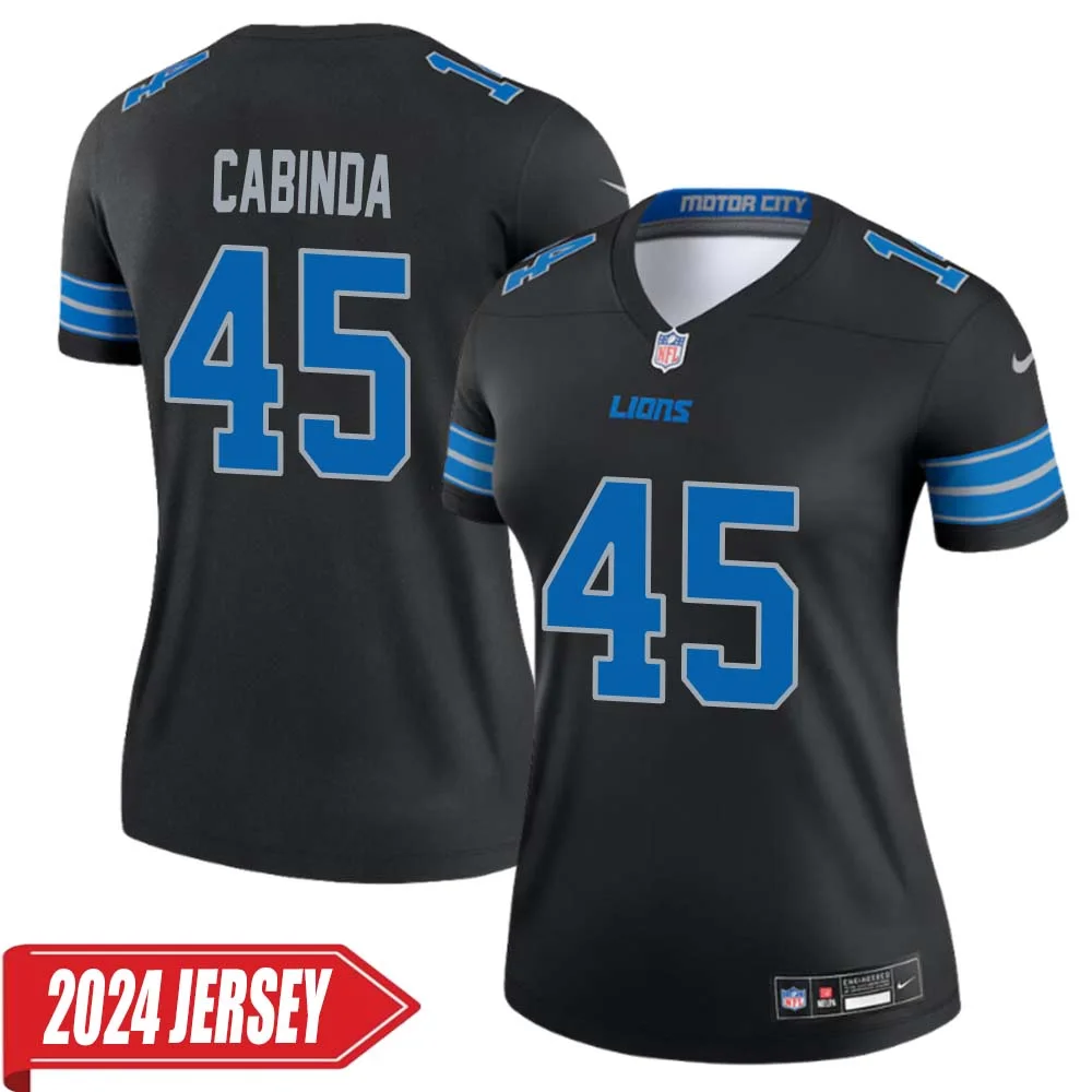 Jason Cabinda No 45 Woman s Detroit Lions 2nd Alternate Vapor F.U.S.E. Limited 2024 Jersey Black