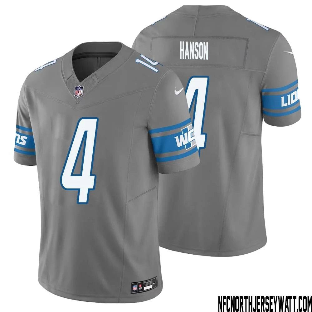 Jason Hanson No 4 Men Detroit Lions Vapor F.U.S.E. Limited Jersey Silver