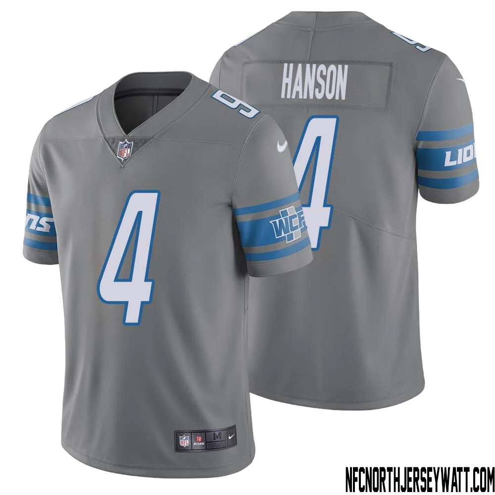 Jason Hanson No 4 Men Steel Detroit Lions Vapor Untouchable Color Rush Limited Player Jersey 1