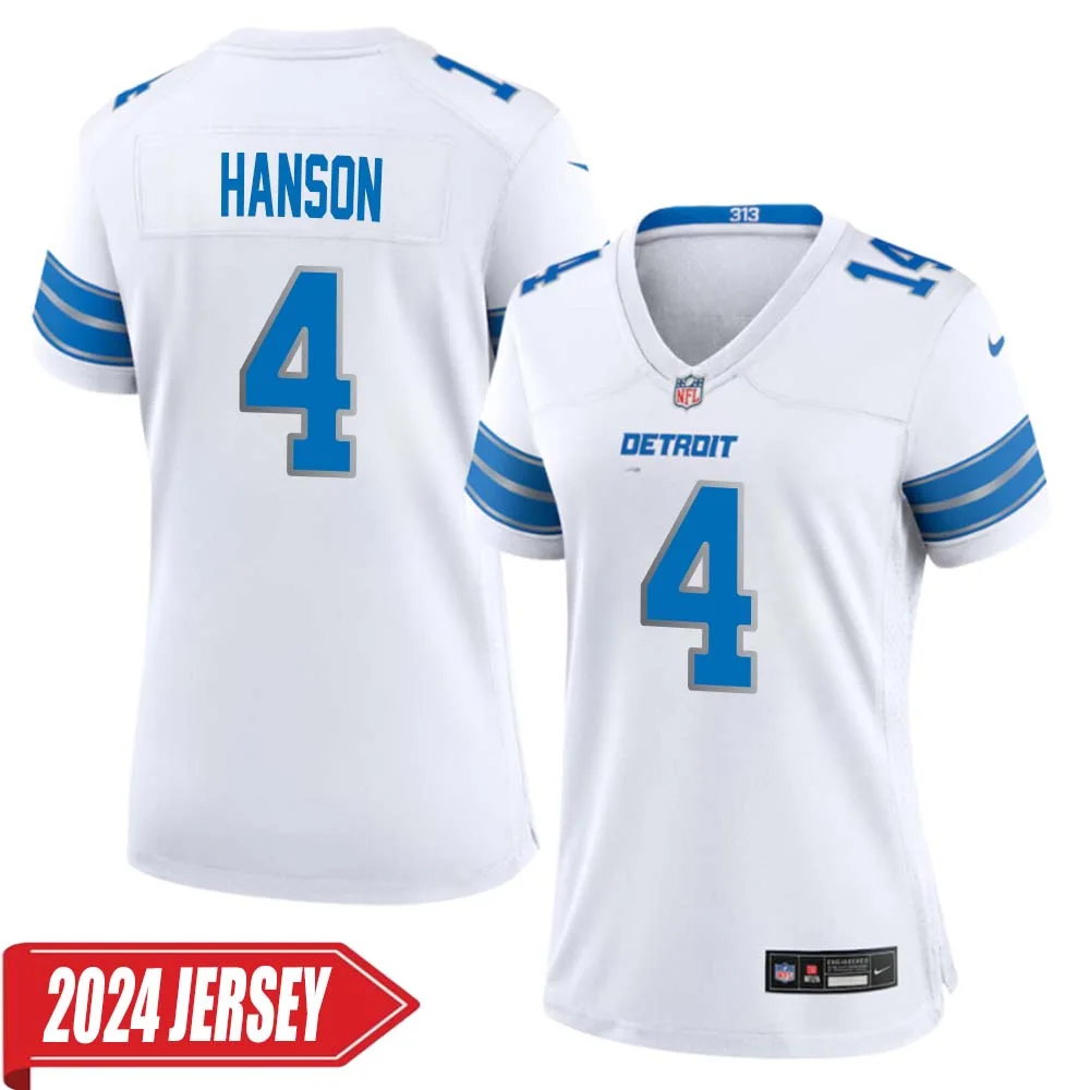 Jason Hanson No 4 Woman s Detroit Lions Away Game 2024 Jersey White