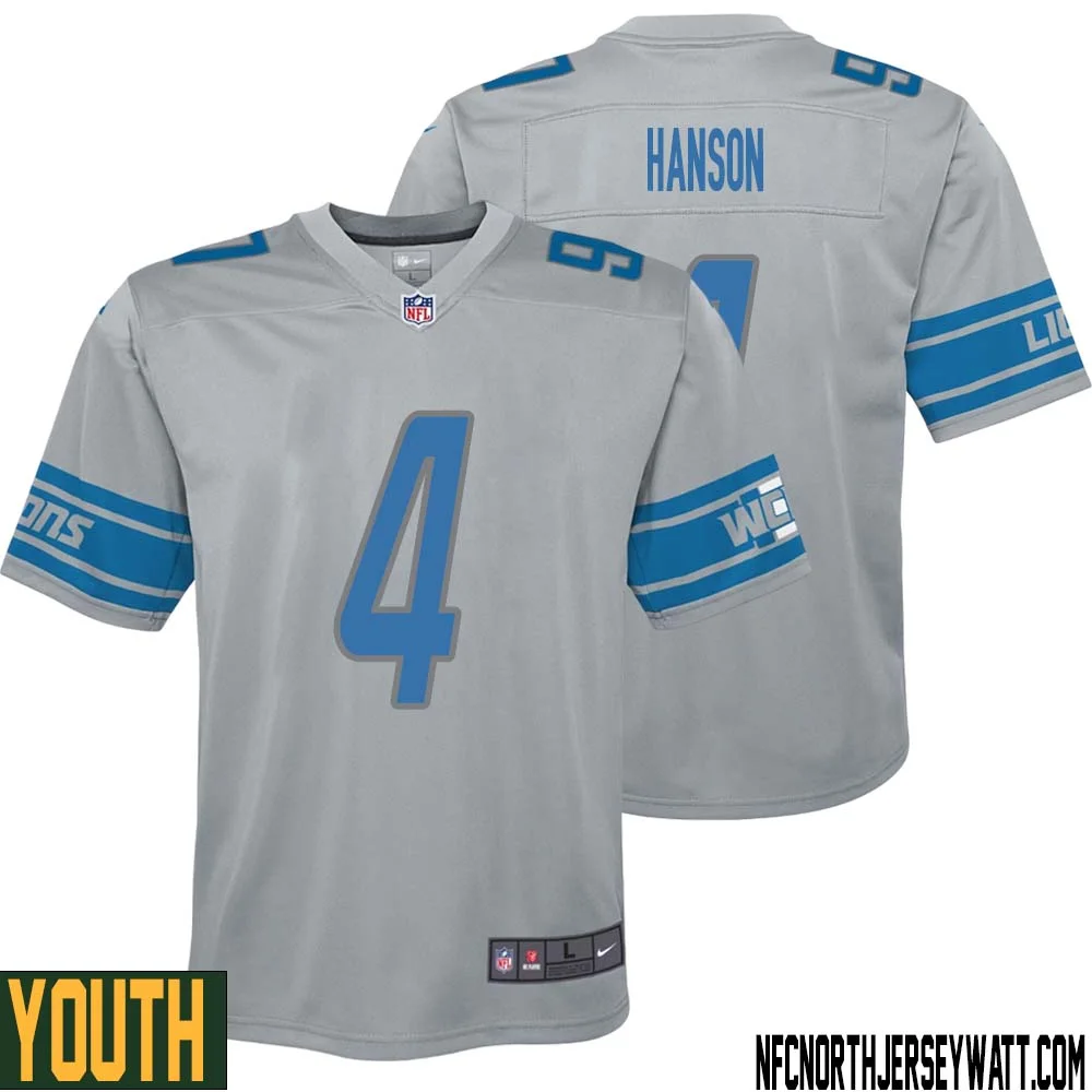 Jason Hanson No 4 Youth Steel Detroit Lions Vapor Untouchable Color Rush Limited Player Jersey 1