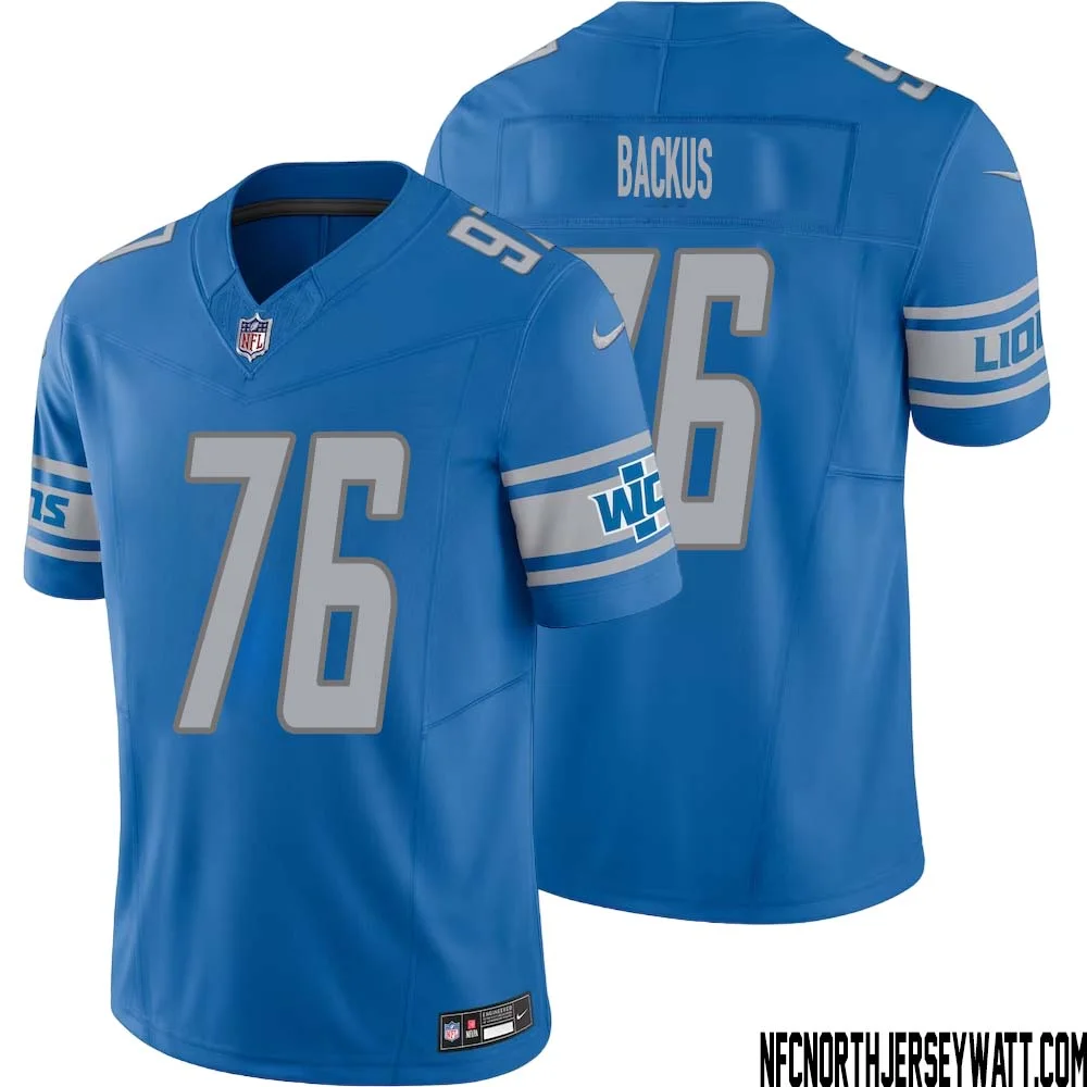 Jeff Backus No 76 Men Blue Detroit Lions Vapor F.U.S.E. Limited Jersey