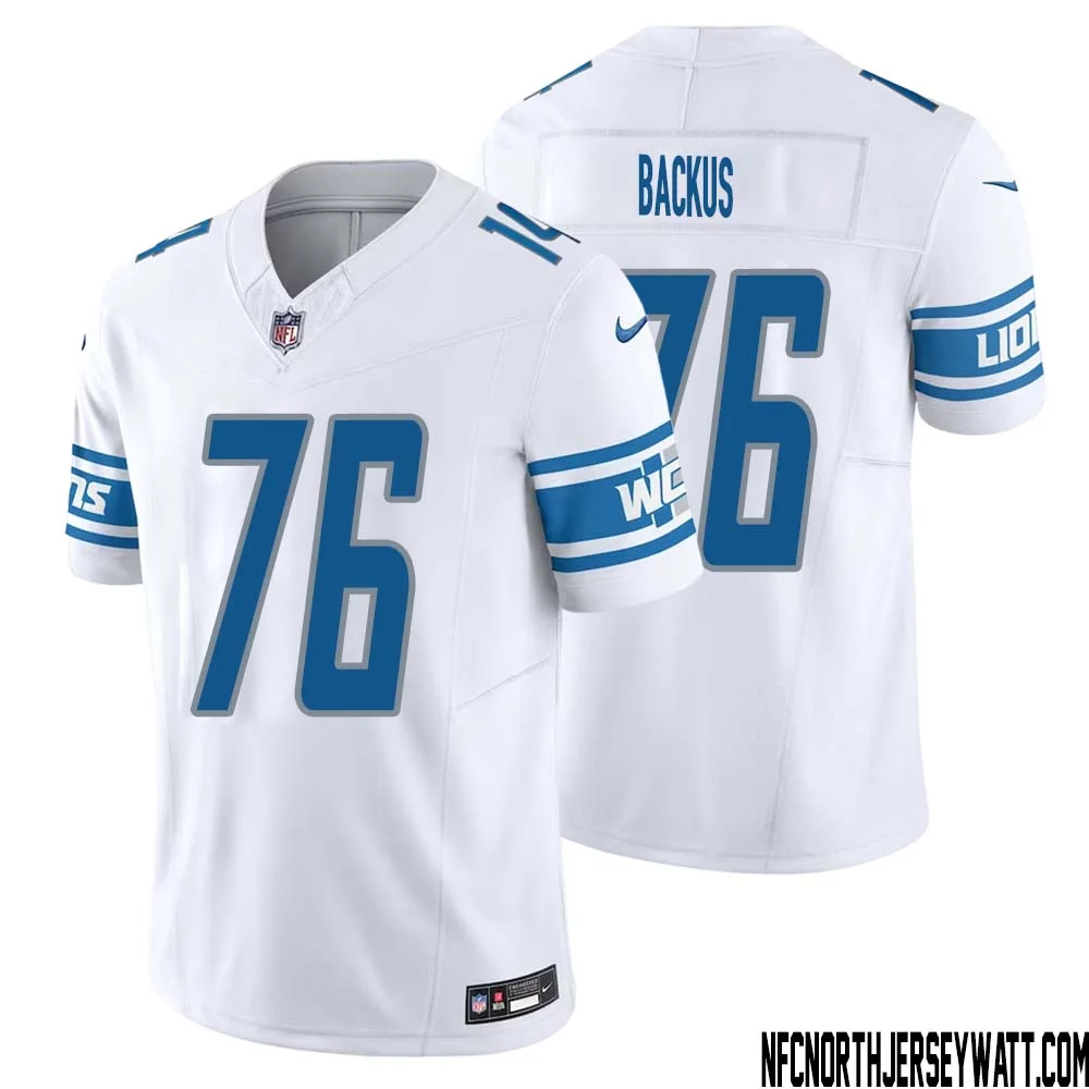 Jeff Backus No 76 Men White Detroit Lions Vapor F.U.S.E. Limited Jersey