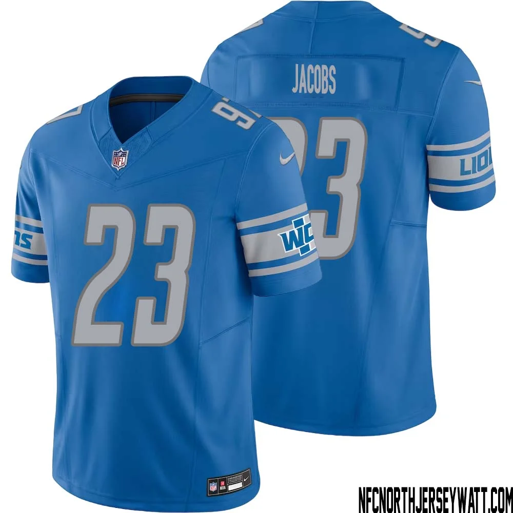 Jerry Jacobs No 23 Men Blue Detroit Lions Vapor F.U.S.E. Limited Jersey