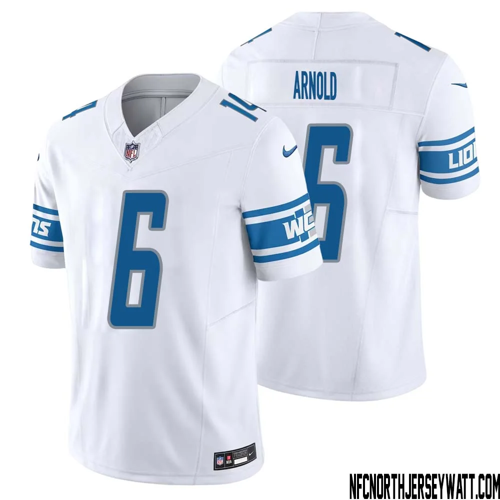 Jim Arnold No 6 Men White Detroit Lions Vapor F.U.S.E. Limited Jersey