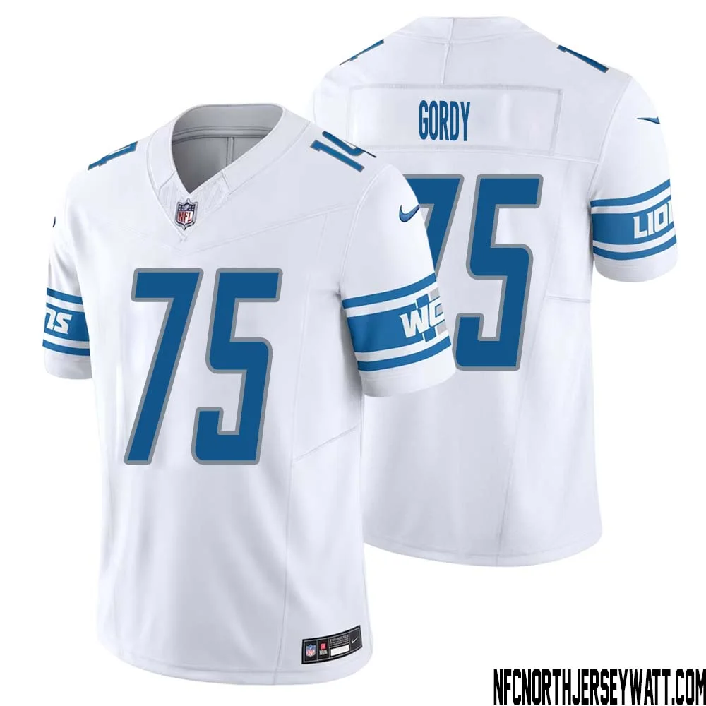John Gordy No 75 Men White Detroit Lions Vapor F.U.S.E. Limited Jersey 1