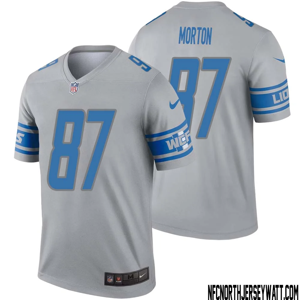 Johnnie Morton No 87 Men Gray Detroit Lions Inverted Legend Jersey 1