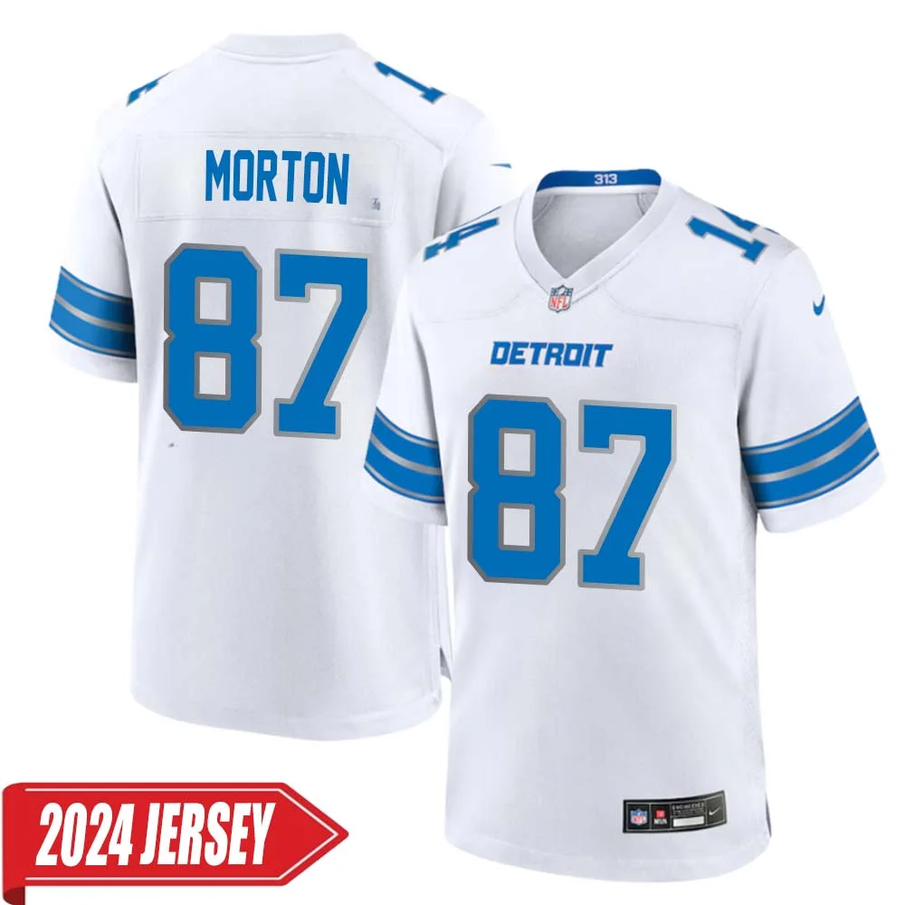Johnnie Morton No 87 Men s Detroit Lions Away Game 2024 Jersey White