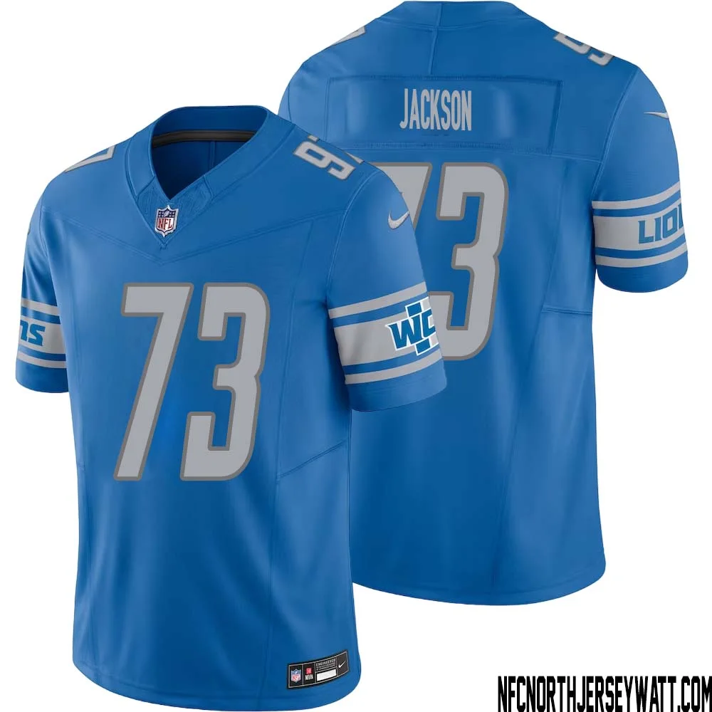 Jonah Jackson No 73 Men Blue Detroit Lions Vapor F.U.S.E. Limited Jersey