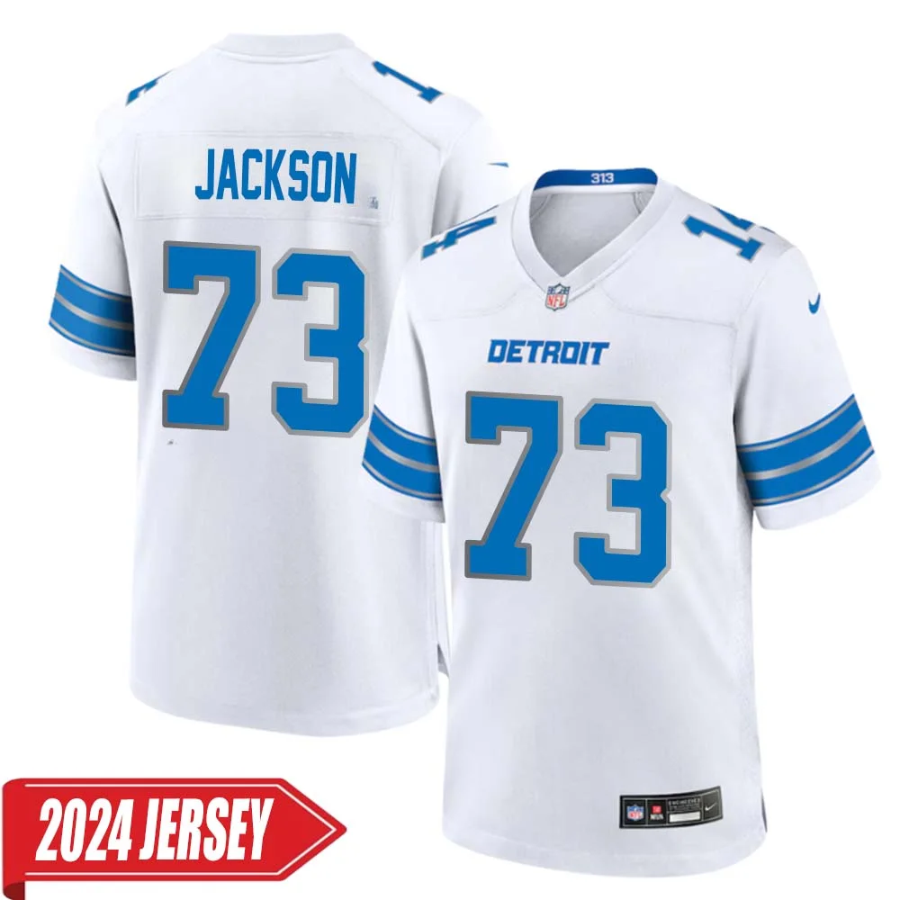 Jonah Jackson No 73 Men s Detroit Lions Away Game 2024 Jersey White