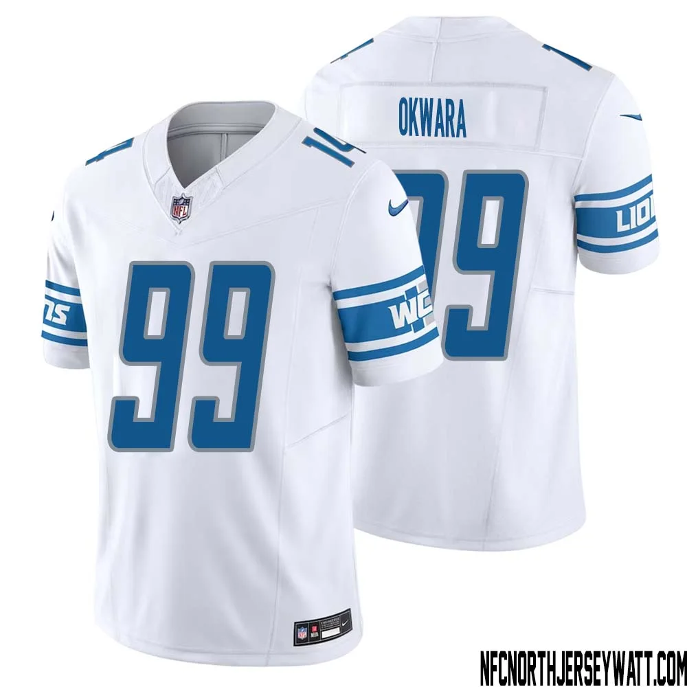 Julian Okwara No 99 Men White Detroit Lions Vapor F.U.S.E. Limited Jersey 1