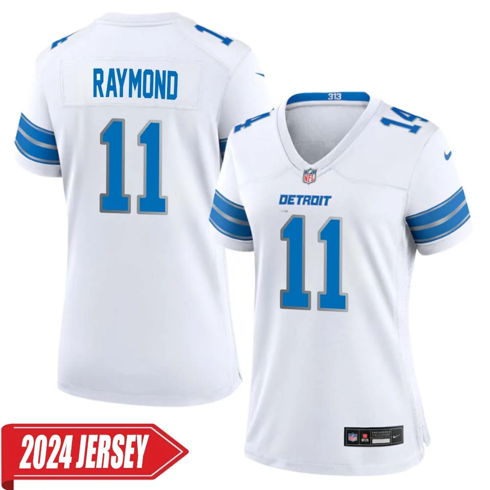 Kalif Raymond No 11 Woman s Detroit Lions Away Game 2024 Jersey White