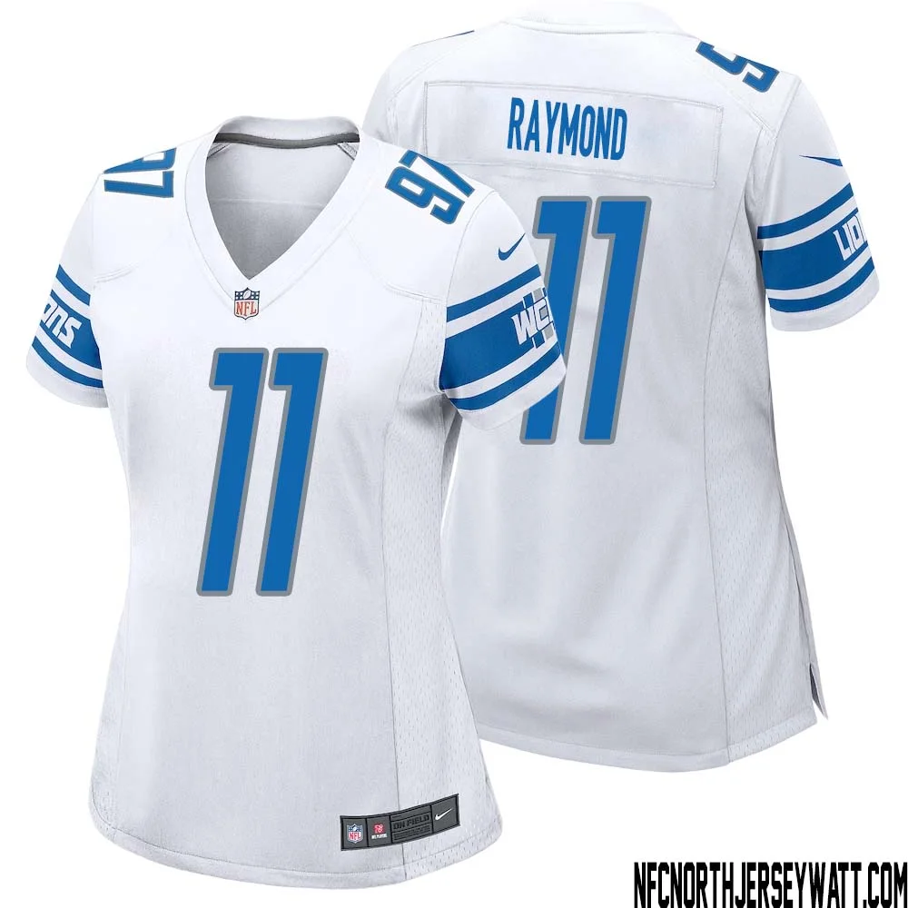 Kalif Raymond No 11 Women White Detroit Lions Player Away Game Jersey