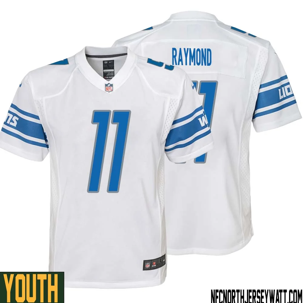 Kalif Raymond No 11 Youth White Detroit Lions Player Away Game Jersey