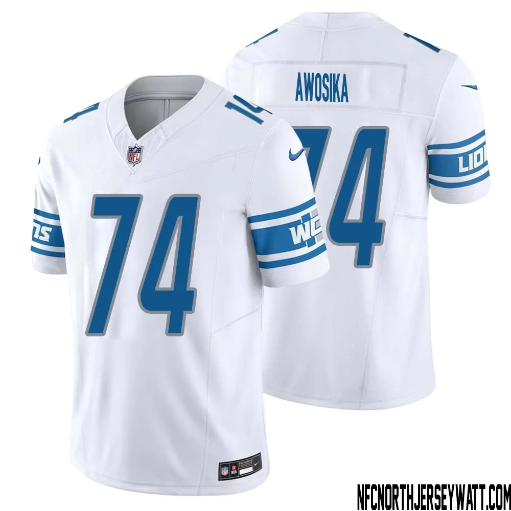 Kayode Awosika No 74 Men White Detroit Lions Vapor F.U.S.E. Limited Jersey