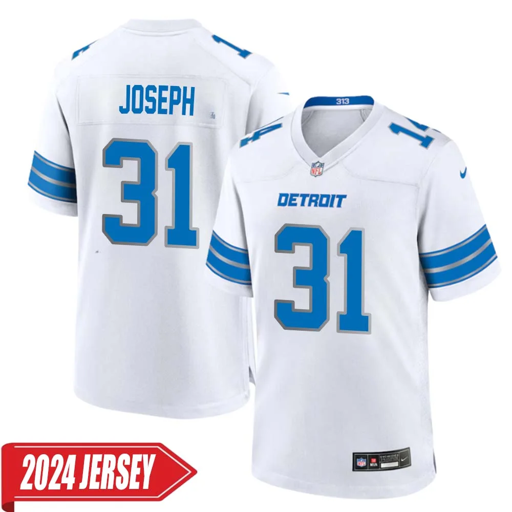 Kerby Joseph No 31 Men s Detroit Lions Away Game 2024 Jersey White