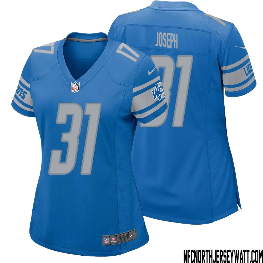Kerby Joseph No 31 Women Blue Detroit Lions Player Home Game Jersey