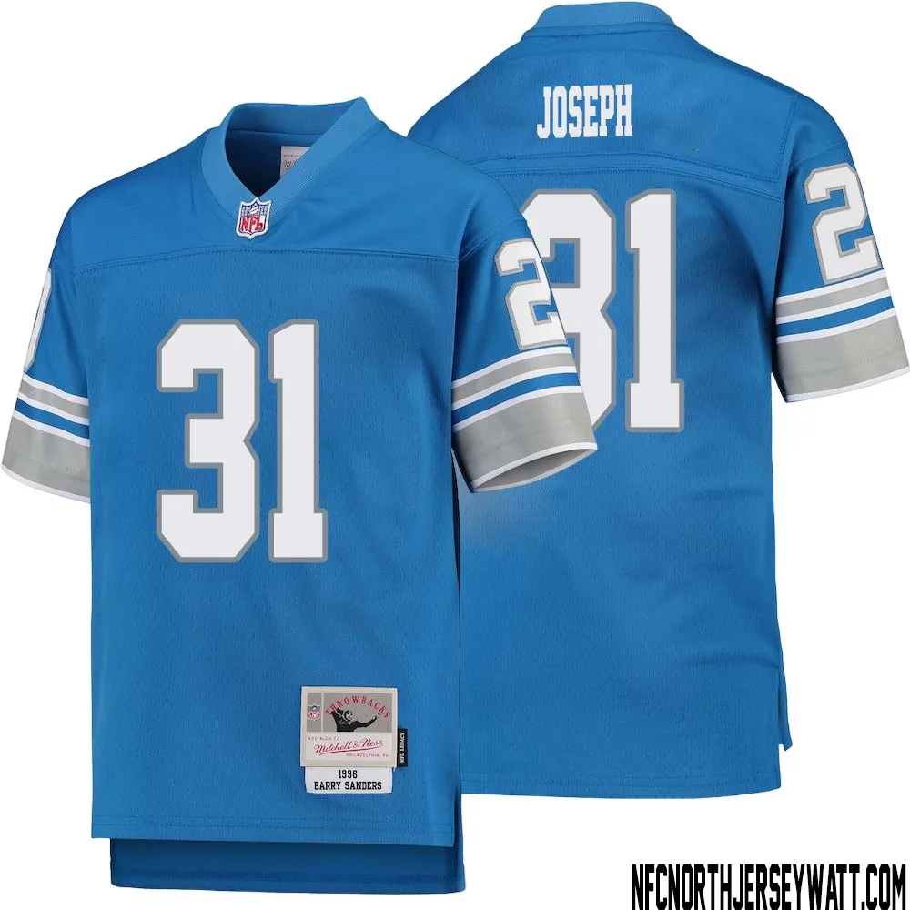 Kerby Joseph No 31 Youth Mitchell Ness Blue Detroit Lions 1996 Legacy Retired Player Jersey