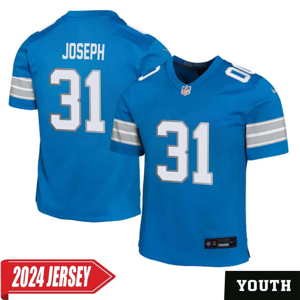 Kerby Joseph No 31 Youth s Detroit Lions Home Game 2024 Jersey Blue