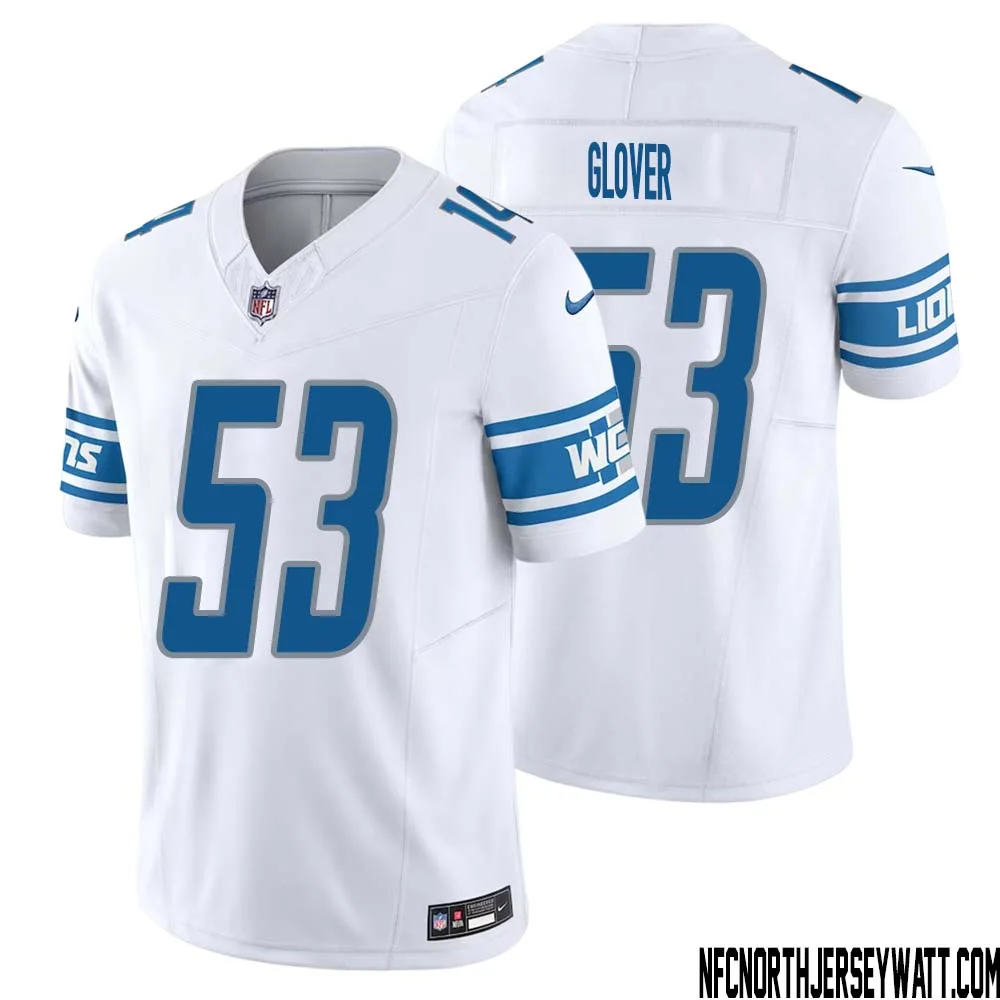 Kevin Glover No 53 Men White Detroit Lions Vapor F.U.S.E. Limited Jersey 1